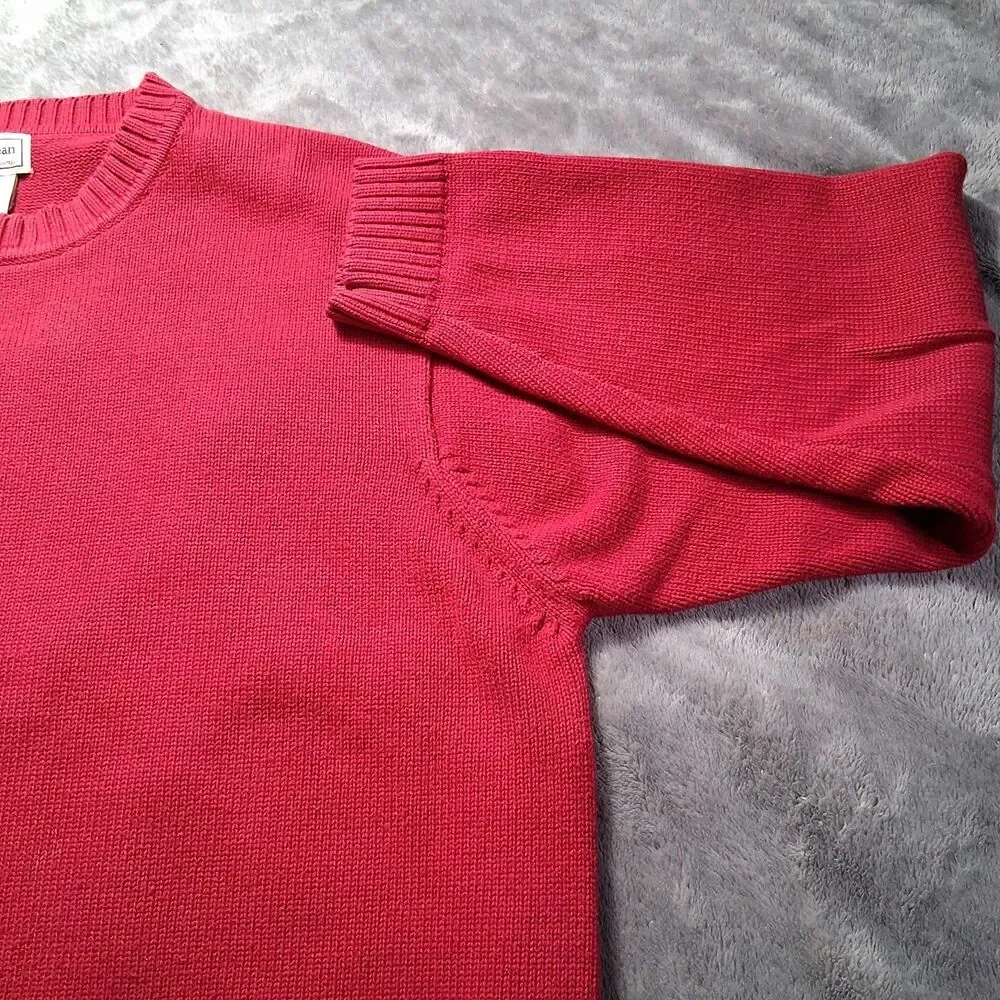 Ll Bean knit Sweater xlt‎ red pullover crewneck 0 FW85
